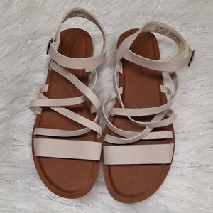 New Toms Women's Sephina Leather Ciss - Cross Slingback Sandals Shoes Size 10